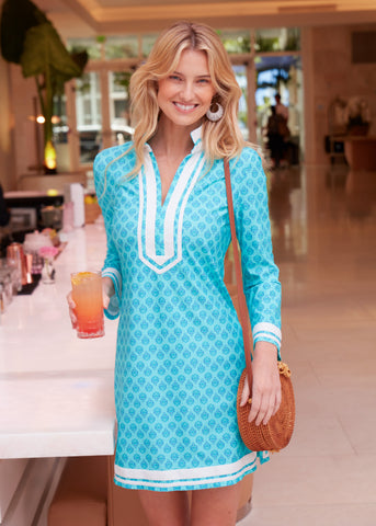 Woman wearing Amalfi Coast Tunic Dress