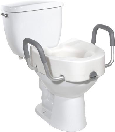 Medline Locking Raised Toilet Seat with Arms 1Ct