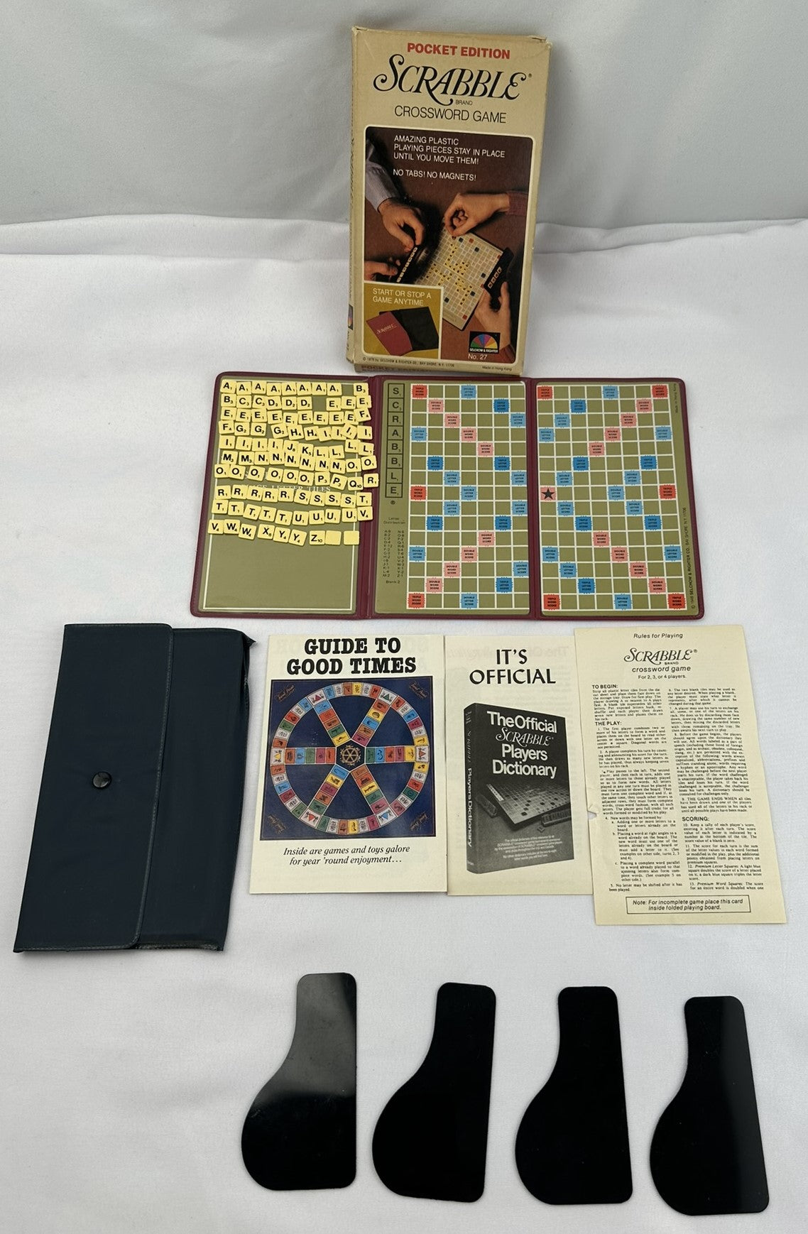 Scrabble Pocket Travel Game - 1978 - Selchow & Righter - Good Condition