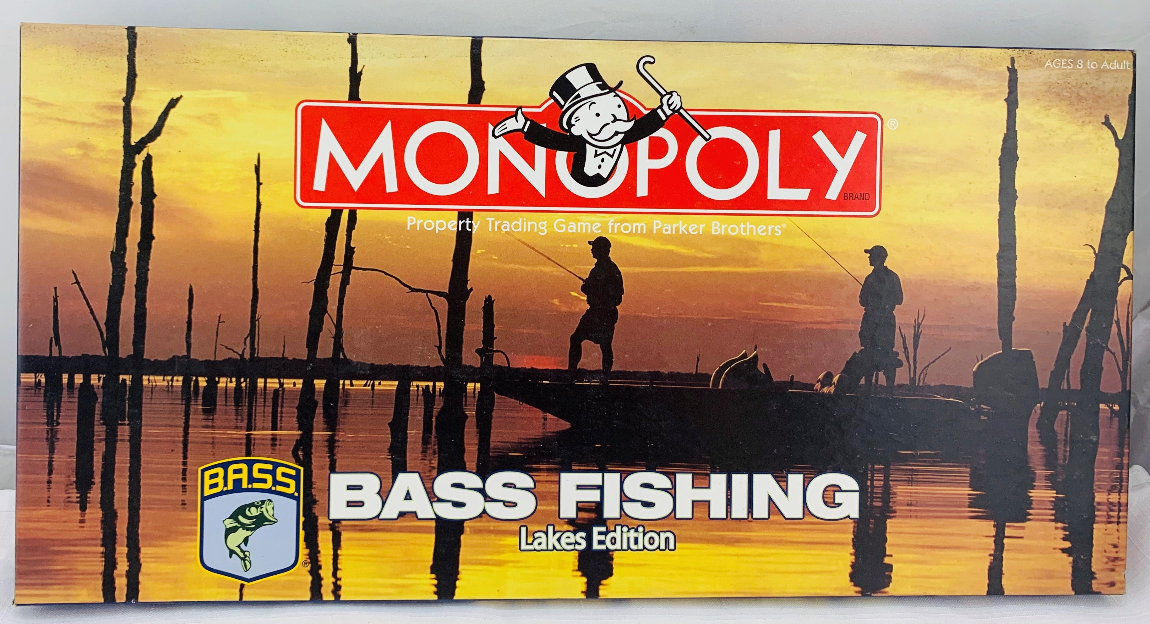 Monopoly Bass Fishing Edition Parker Brothers 100% Complete Family Board  Game