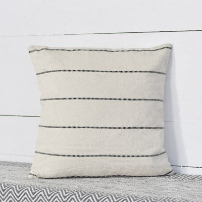 White + Black Stripe Pillow