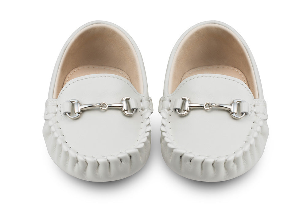 kids white loafers