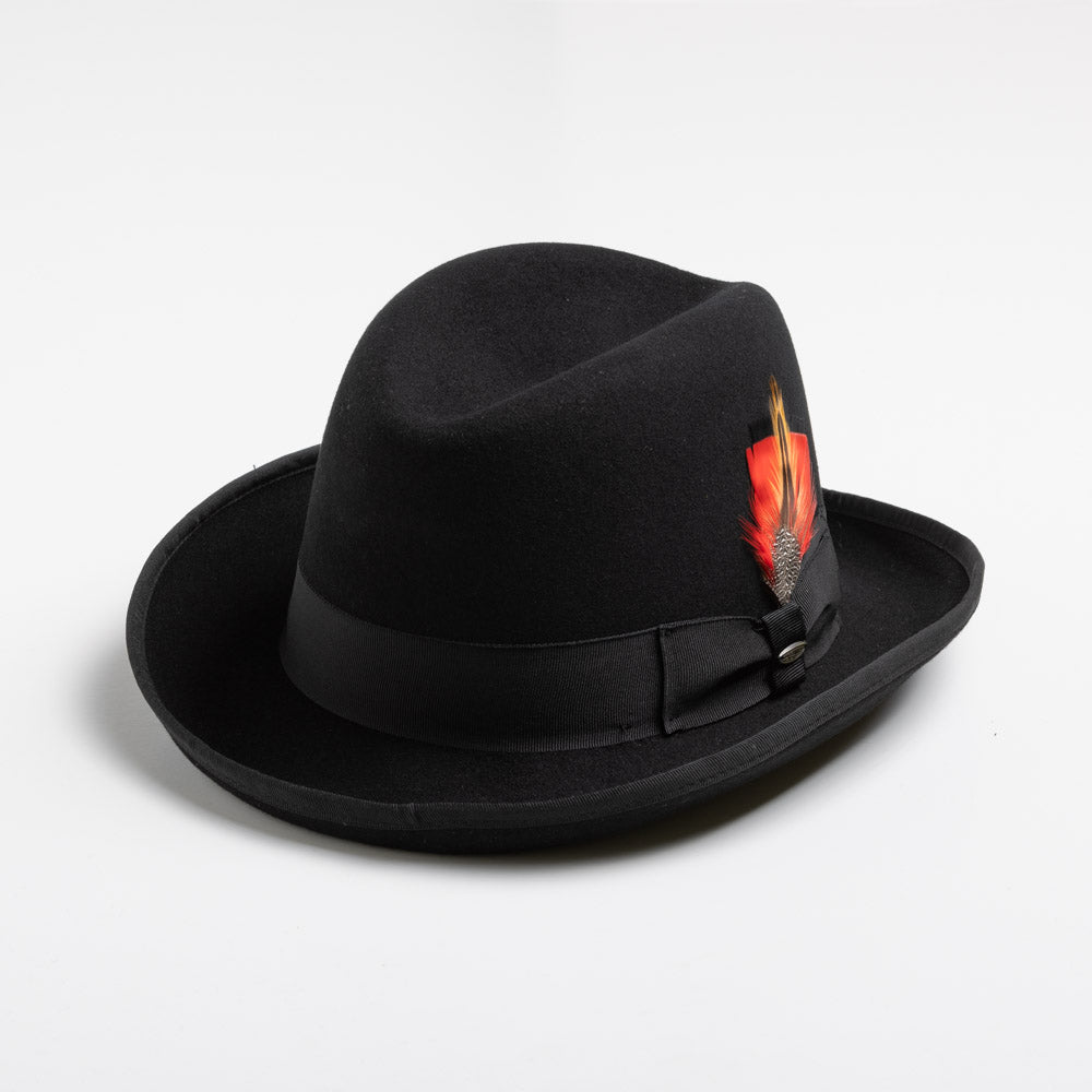 Stacy Adams Wool Felt Homburg- Harvey – Tenth Street Hats