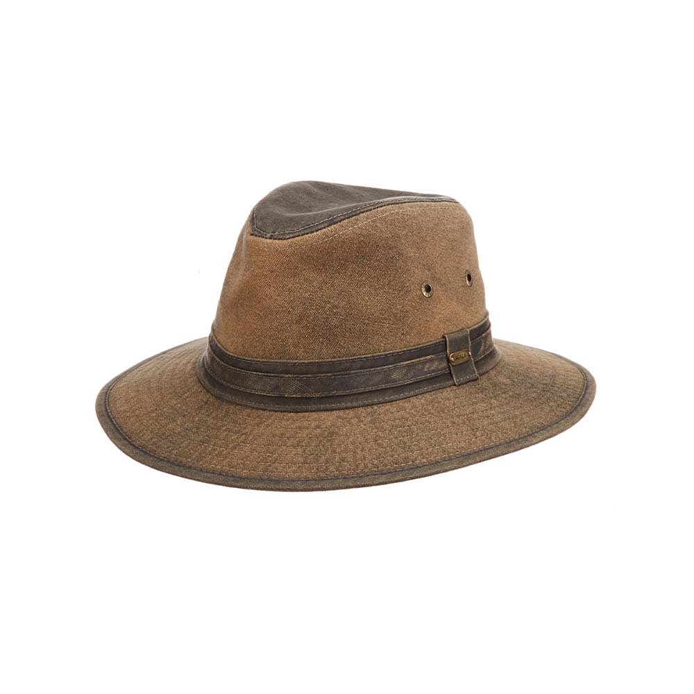Stetson Men's Chelan Suede Leather Safari Fedora Hat (Tan, Medium)