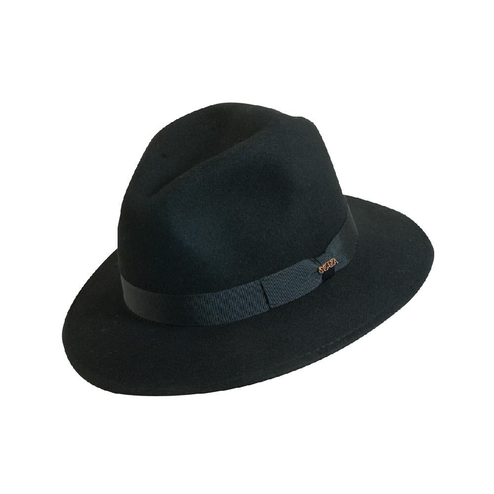 Scala Men&s Wool Felt Safari Hat - Black Large