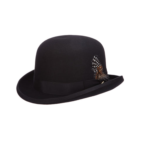 Mens Black Derby Hat, Black Bowler Hats for Men, Bowler Derby Hat