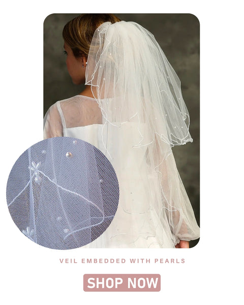 Veil Embedded with Pearls