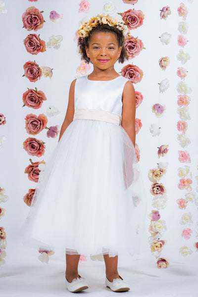 flower girl dresses with sash and bow | kid's dream