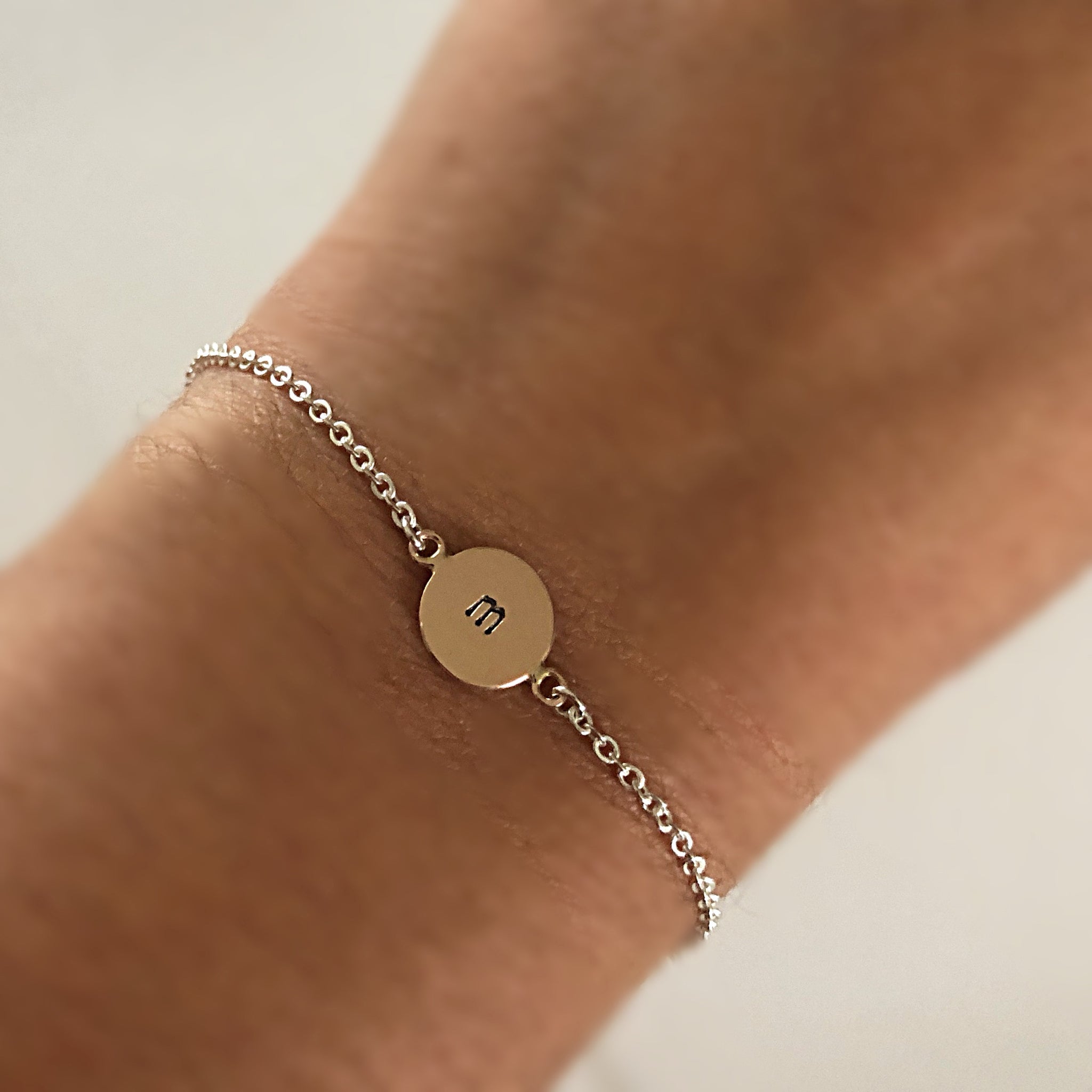 initial disc bracelet