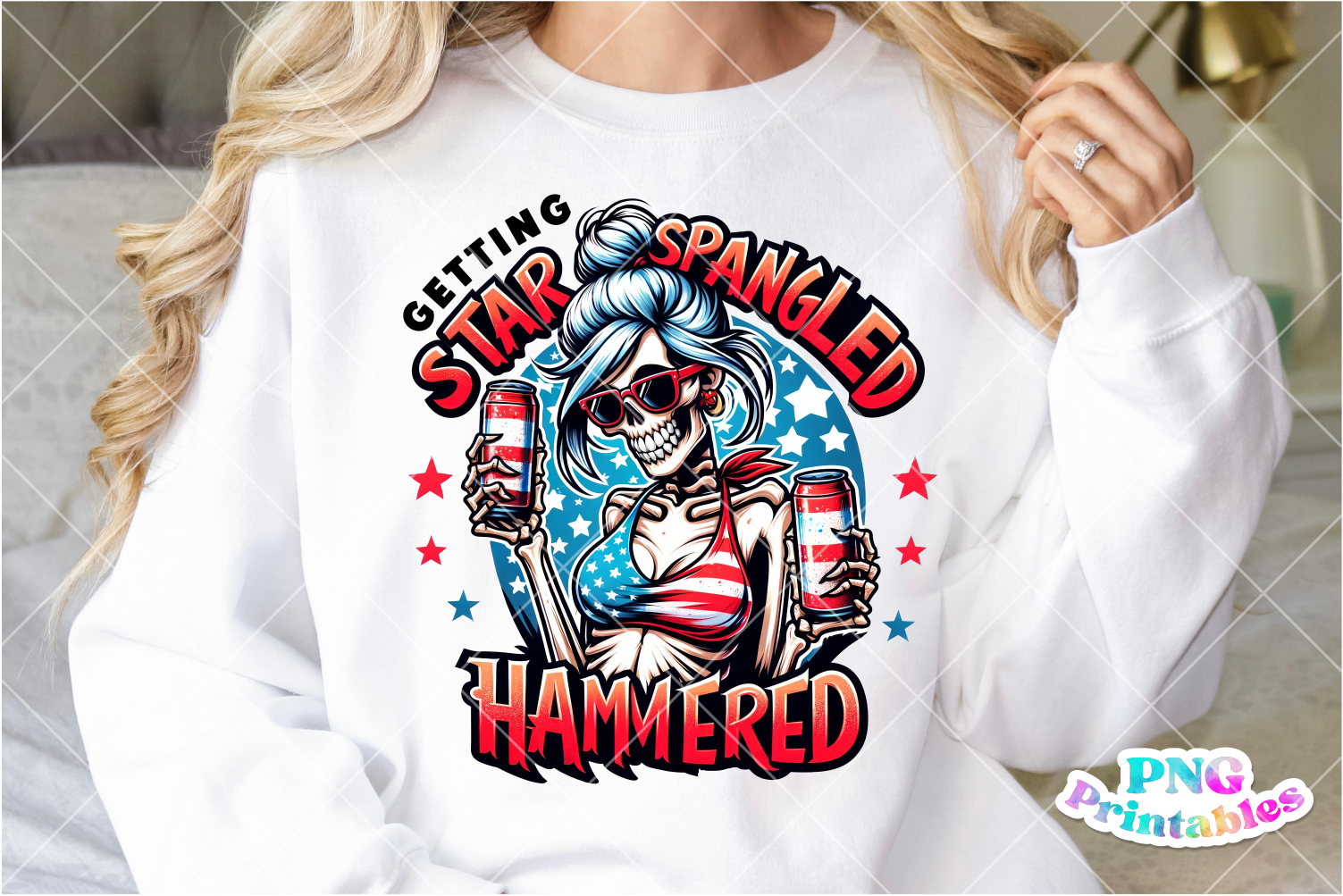 Star Spangled Hammered | Fourth of July | PNG Sublimation File