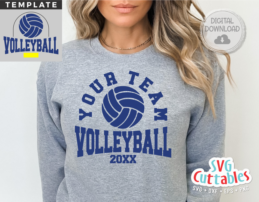 Volleyball Template 0064 | SVG Cut File | svgcuttablefiles