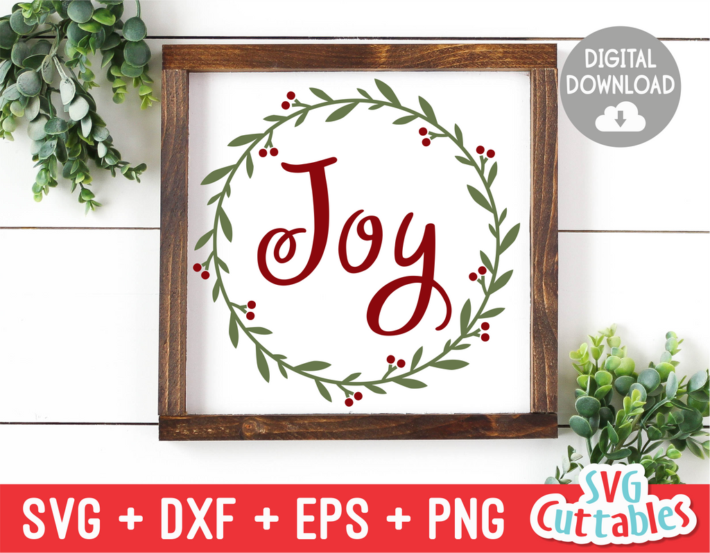 Download Joy Wreath | Christmas Cut File | svgcuttablefiles