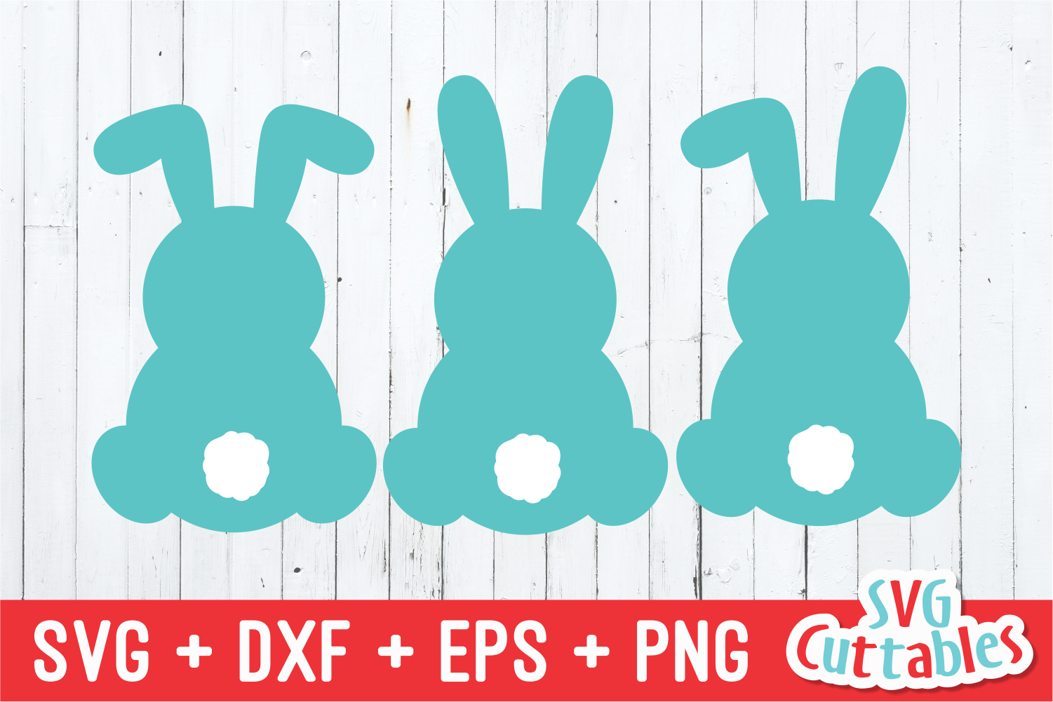 Three Easter Bunnies SVG Cut File | svgcuttablefiles