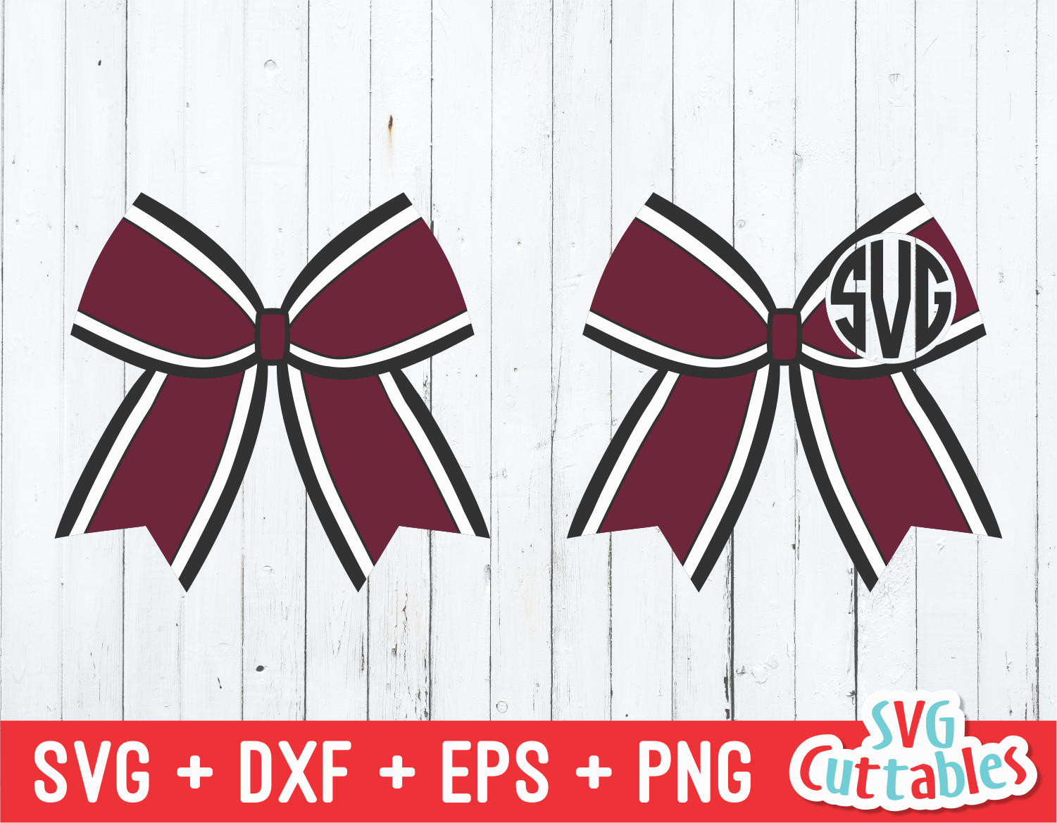 Download Three Color Cheer Bow Monogram Frame Svg Cut File Svgcuttablefiles