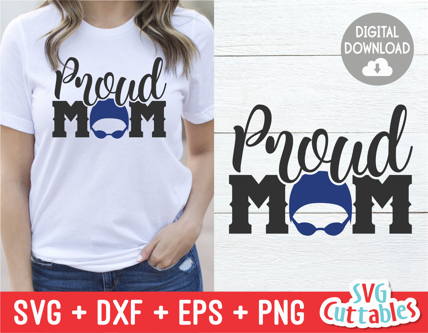 Download Proud Swim Mom | SVG Cut File | svgcuttablefiles