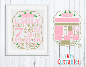 Download Baby Birth Announcement Bundle 1 Svg Cut Files Svgcuttablefiles