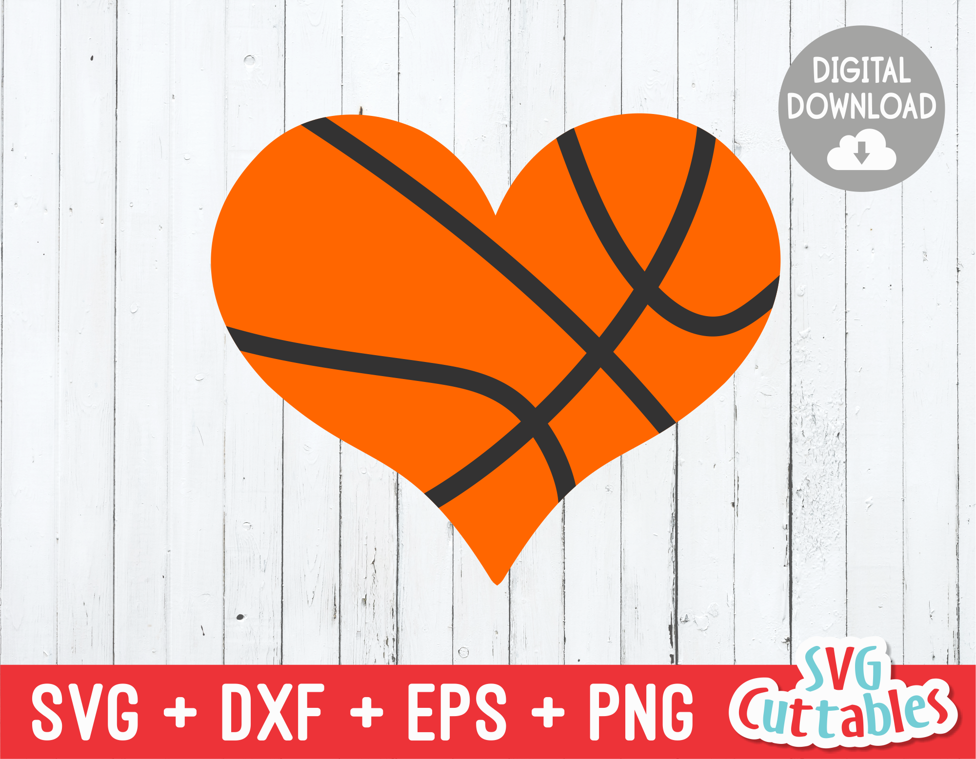 Basketball Heart | SVG Cut File | svgcuttablefiles
