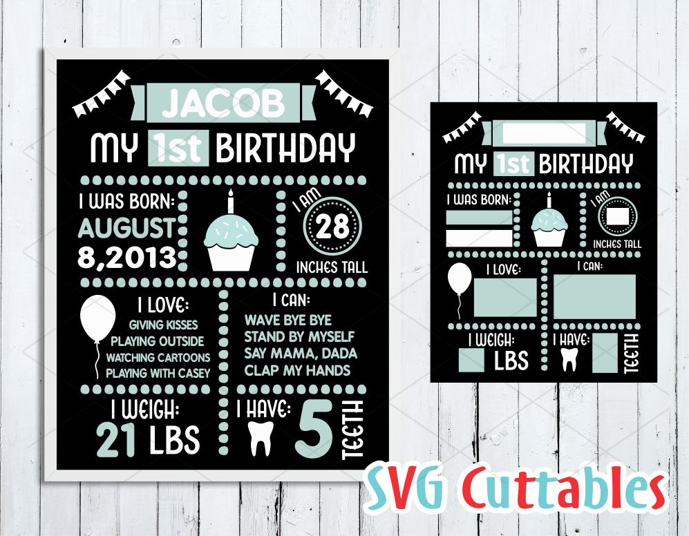 Download Birthday Board, First Birthday Plus older kids version ...