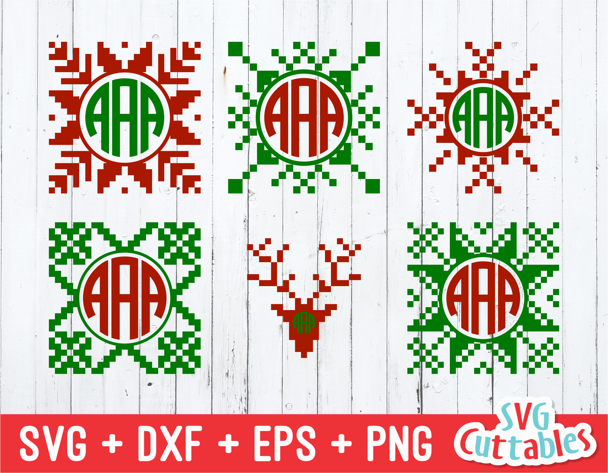 Download Christmas Sweater Monogram Frames Svgcuttablefiles