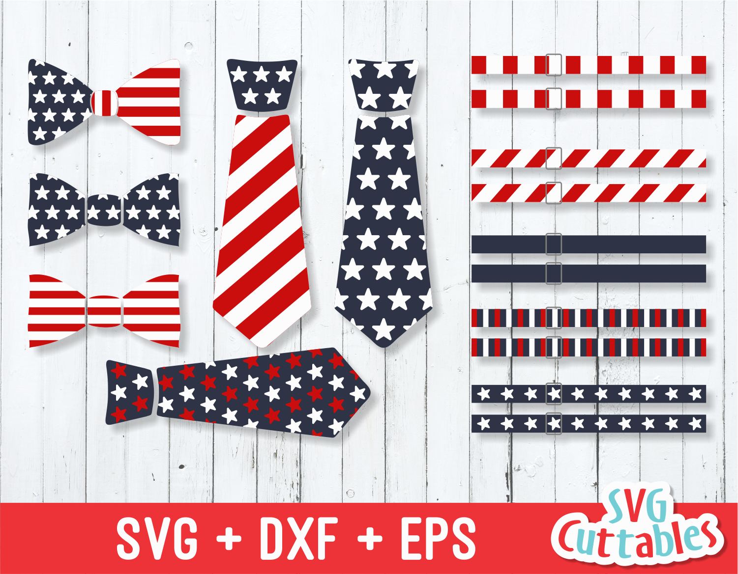 Download Fourth of July Tie, Bow Tie, Suspenders, July 4th Vector ...