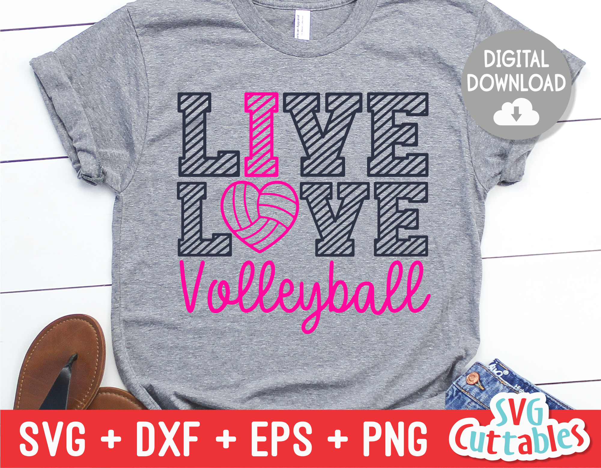 Download Live Love Volleyball | SVG Cut File | svgcuttablefiles