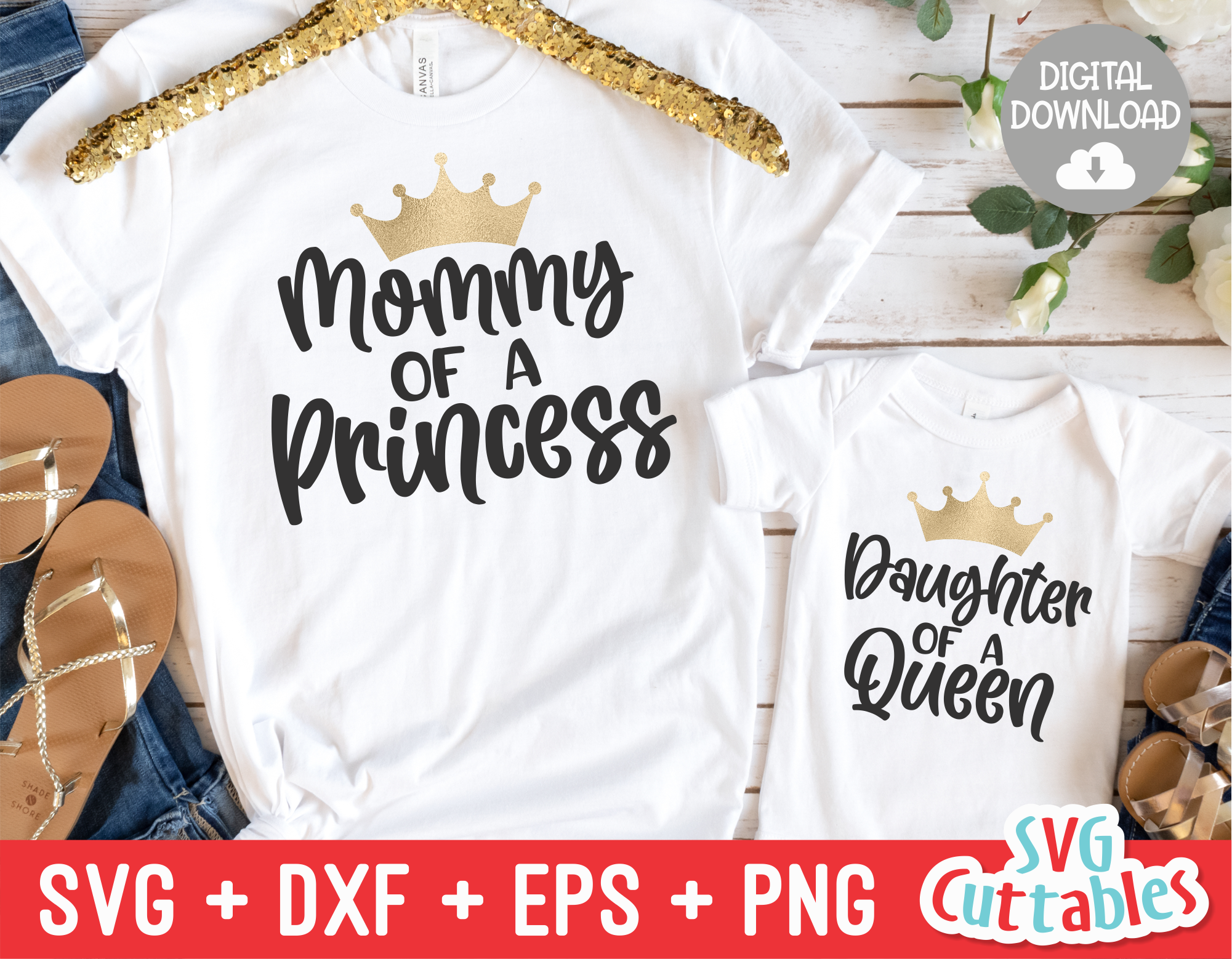 Download Queen And Princess T Shirt Design Mother Daughter Svg Collage Craft Supplies Tools Kromasol Com