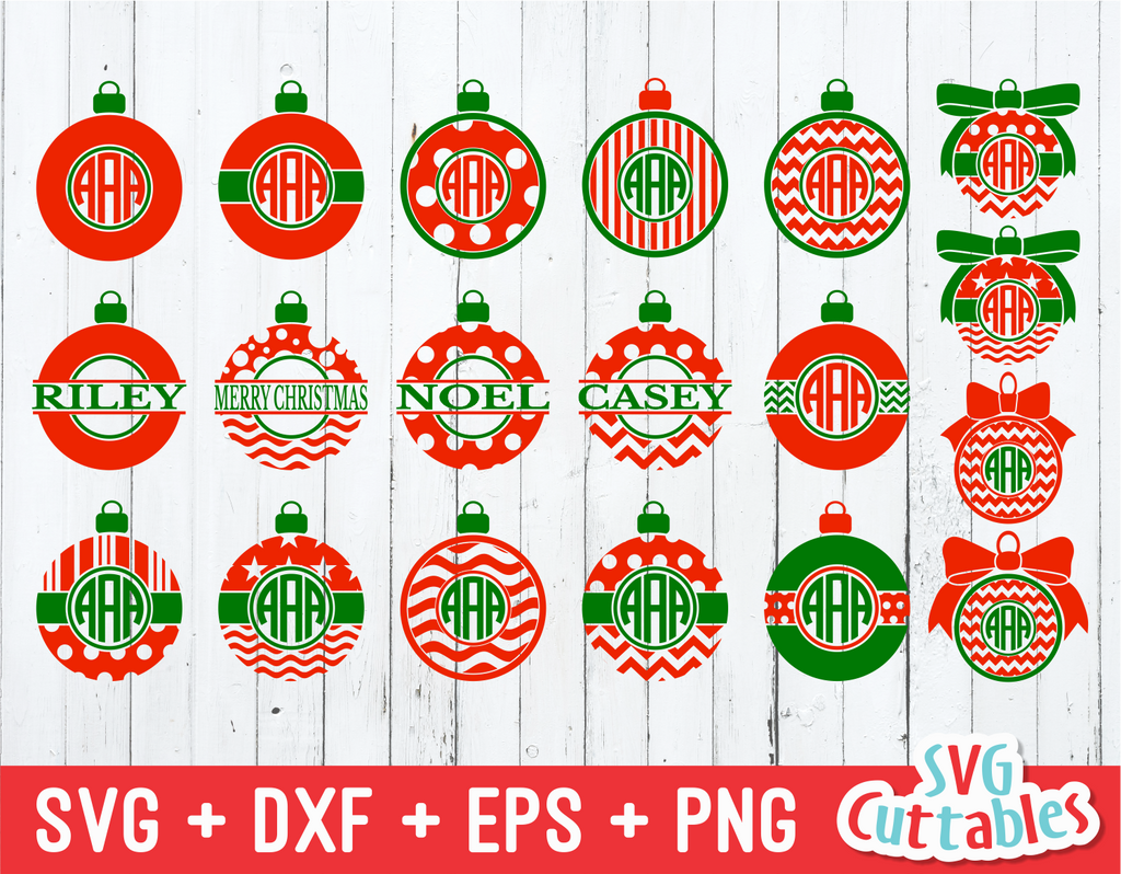 Download Christmas Ornament Monogram frames svg cut file ...