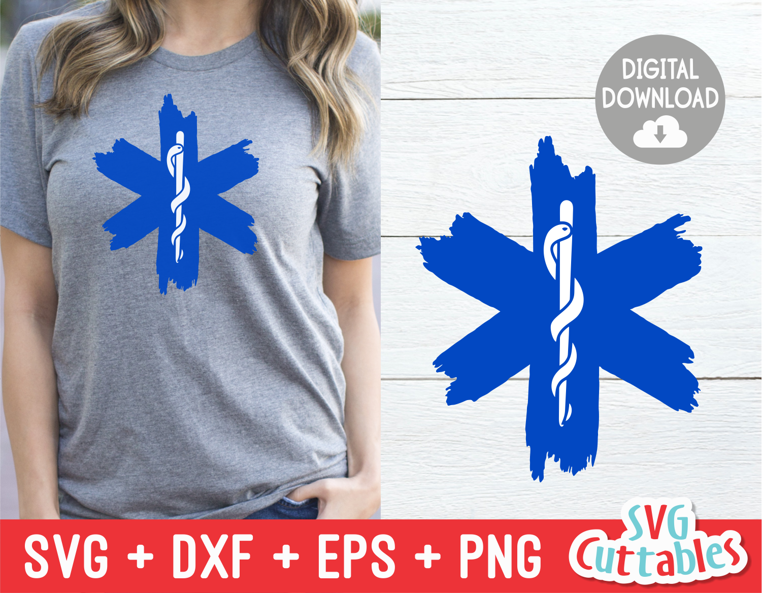 Star Of Life Paint Strokes Paramedic Ems Emt Svg Cut File Svgcuttablefiles