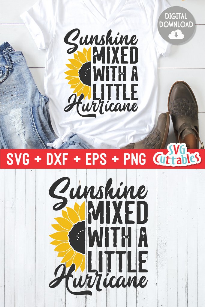 Download Sunshine Mixed With A Little Hurricane | Sunflower SVG Cut ...