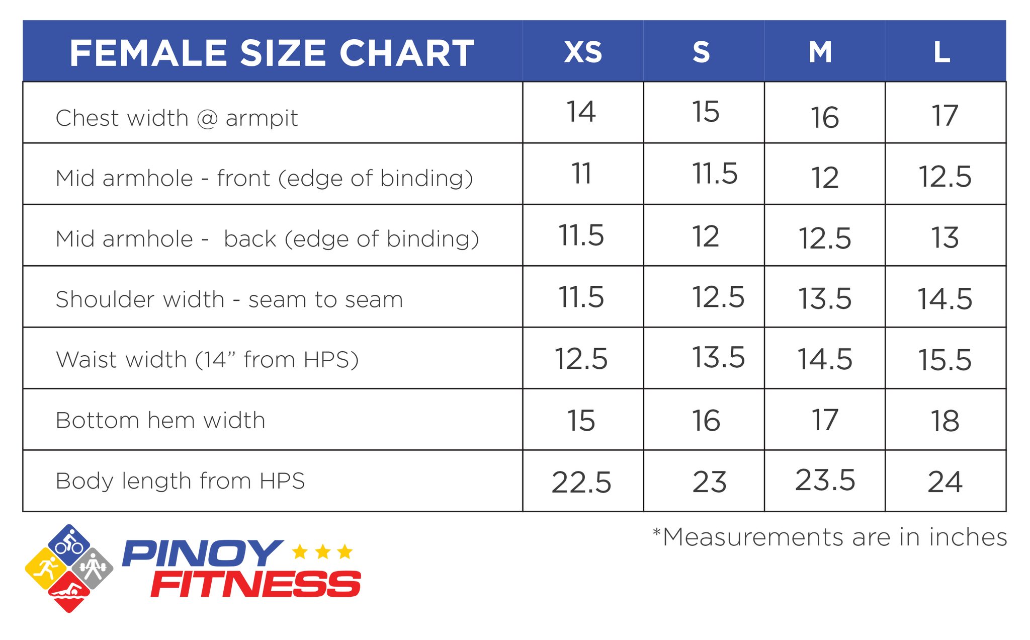 Basics Shirt Size Chart