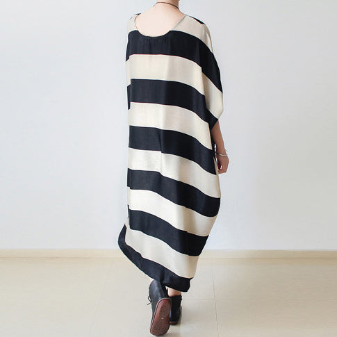 2017 autumn trend stripe baggy dresses silk plus size caftans oversize ...