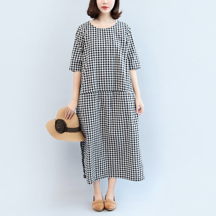 black and white checkered maxi dress