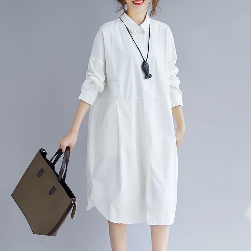 white plus size shirt dress