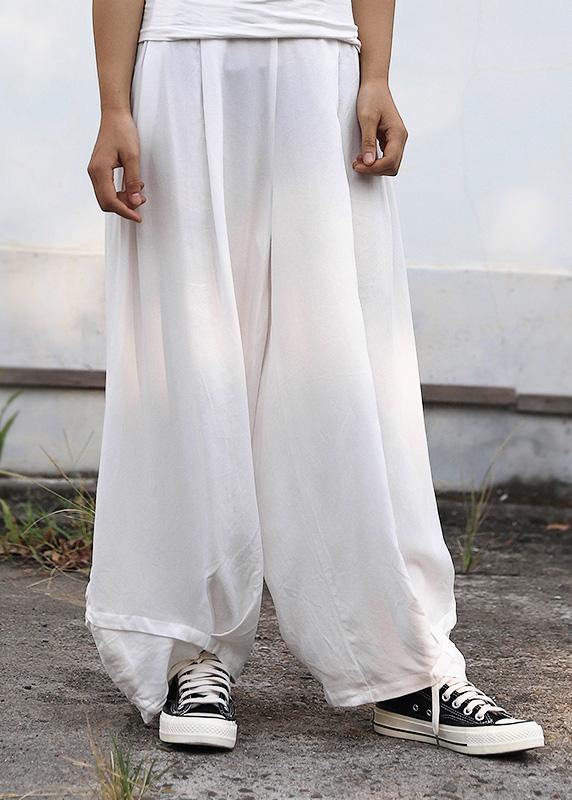 white linen wide leg pants plus size