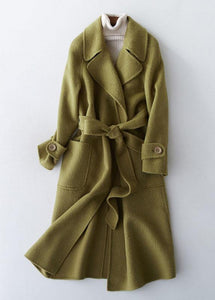 Wonderbaarlijk 2019 green Wool jackets plus size long winter coat lapel collar TQ-21