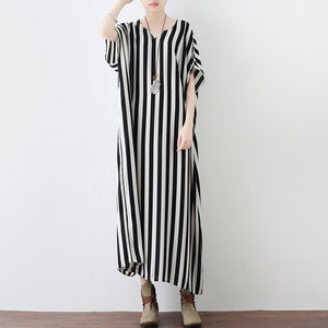 Black white striped summer dresses 