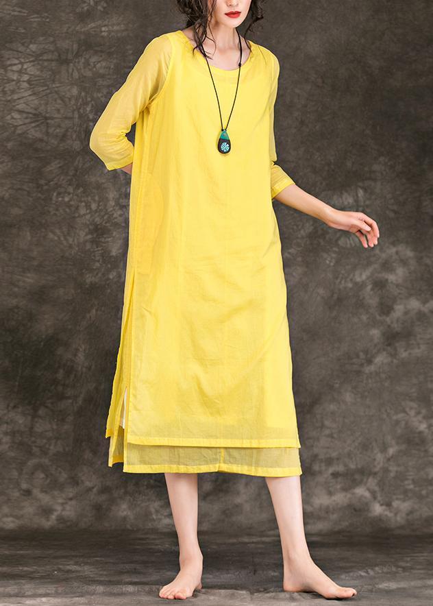 yellow midi summer dress