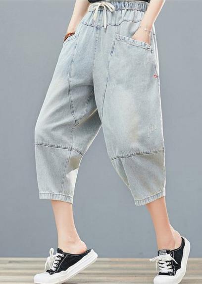cropped jeans elasticated waist