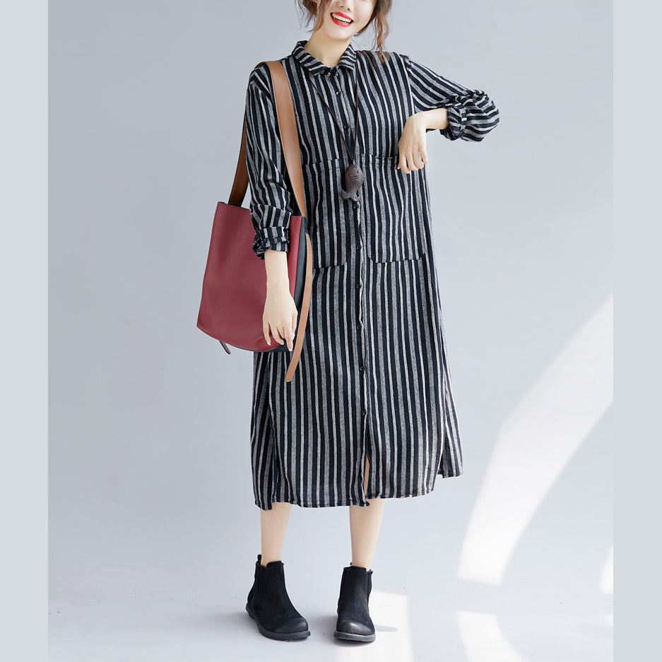 black linen shirt dress