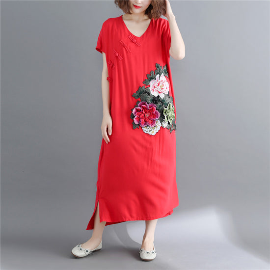 sandwich red linen dress