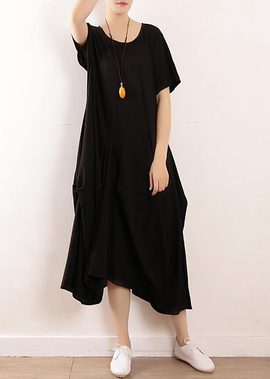 black linen a line dress