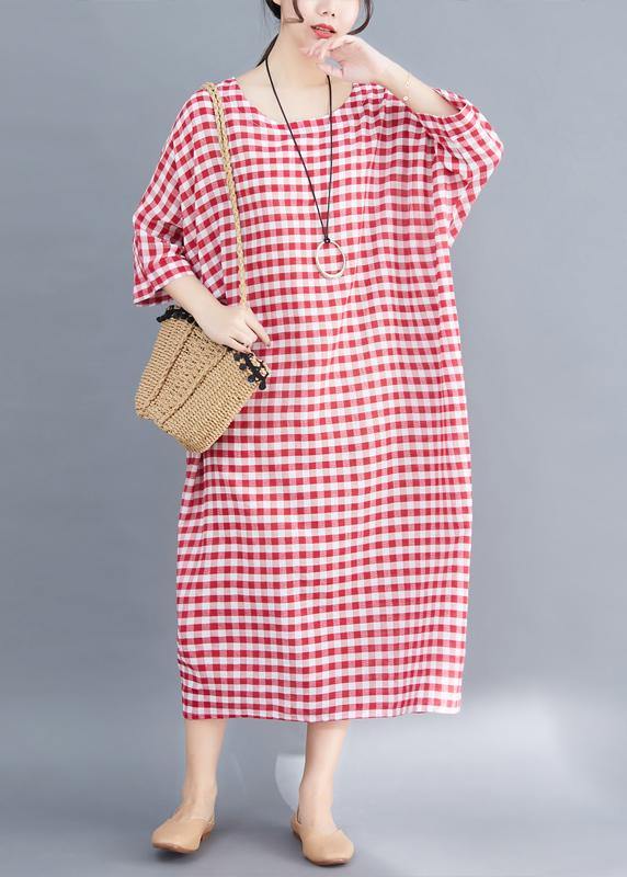 white plaid cotton linen plus size 