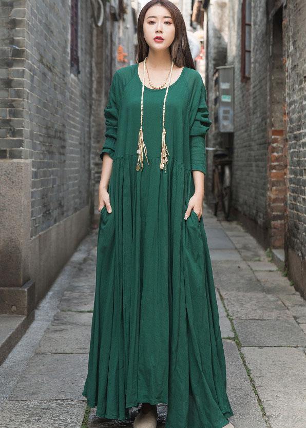 green maxi summer dress