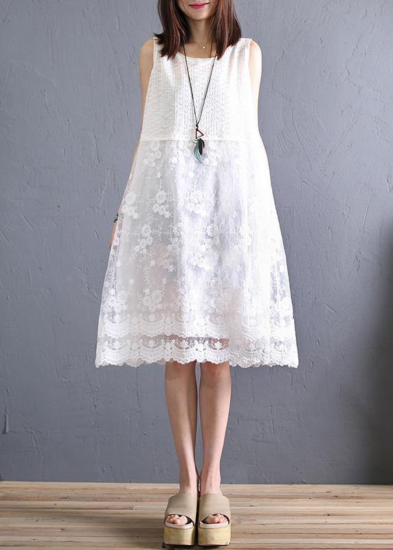 linen lace dress