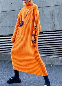 orange sweater dress