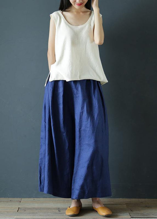 ladies navy blue cropped trousers