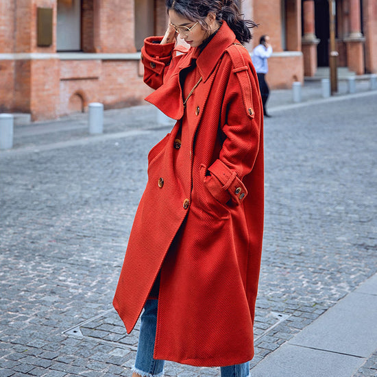 red winter coat plus size