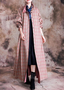 plus size plaid trench coat