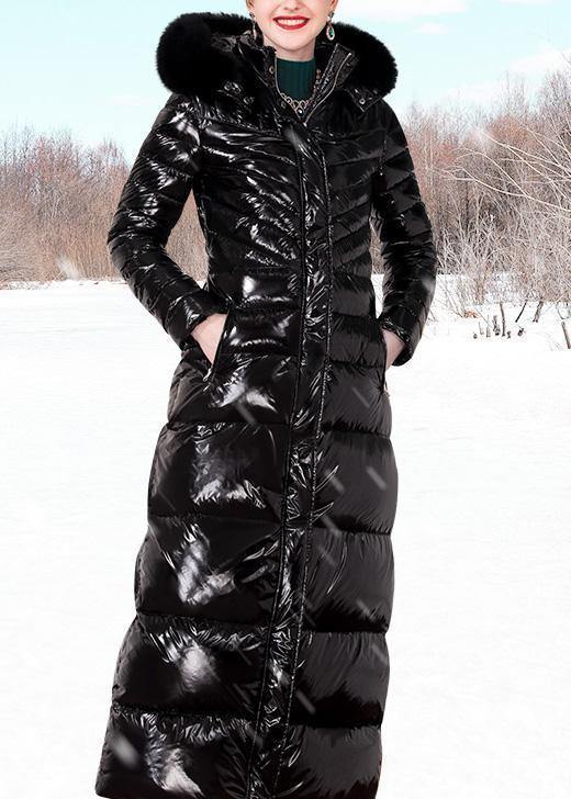 black down coat with black fur hood