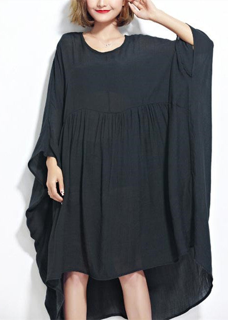 black dress with batwing sleeves